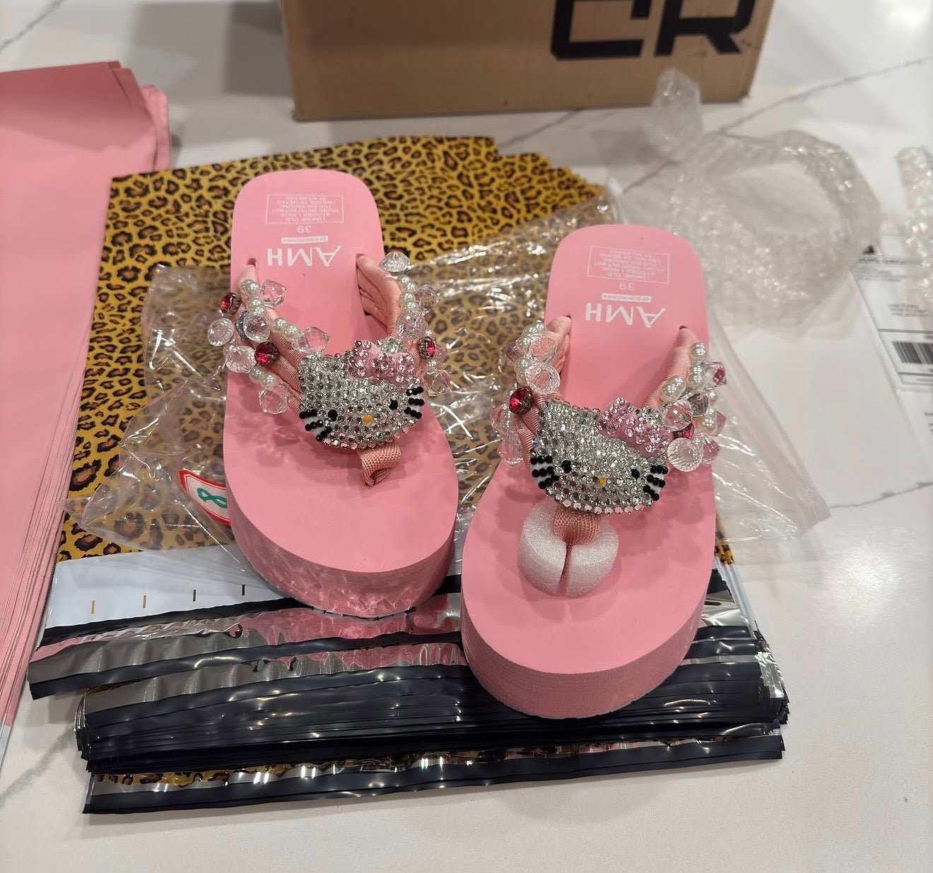 Hello Kitty Cunt Platform Flip Flops