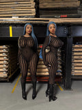 Juicy Black Mesh Jumpsuit